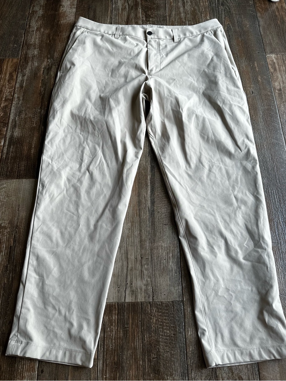 Lululemon ABC Classic Fit Trouser 5 Pocket Men Pants Beige Casual Chino Golf 38
